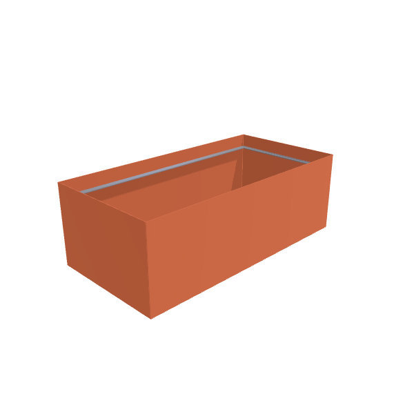 Matte Terracotta Aluminum Rectangular Planter (36"W × 72"L × 24"H) Raised Garden Bed - 3/16" Knife Edge Walls