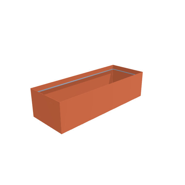 Matte Terracotta Aluminum Rectangular Planter (36"W × 96"L × 24"H) Raised Garden Bed - 3/16" Knife Edge Walls