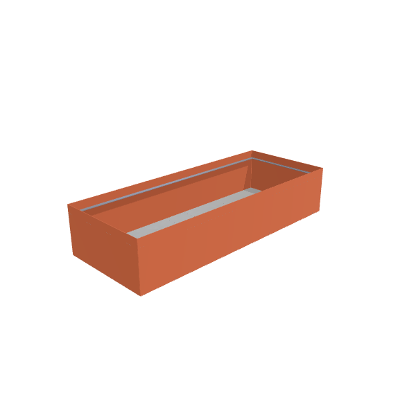 Matte Terracotta Aluminum Rectangular Planter (48"W × 120"L × 24"H) Raised Garden Bed - 3/16" Knife Edge Walls