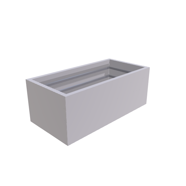 Matte White Aluminum Rectangular Planter (24"W × 48"L × 18"H) Raised Garden Bed - 1/8" Formed Edge Walls