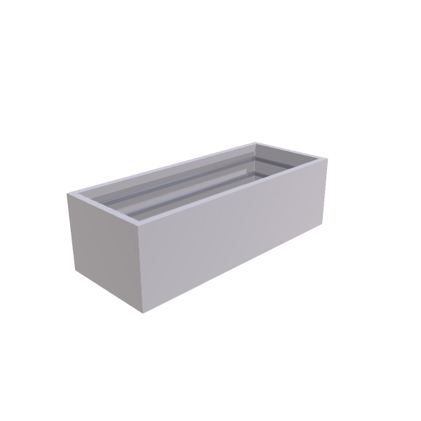 Matte White Aluminum Rectangular Planter (24"W × 60"L × 18"H) Raised Garden Bed - 1/8" Formed Edge Walls