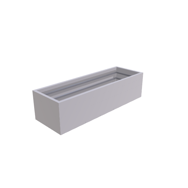 Matte White Aluminum Rectangular Planter (24"W × 72"L × 18"H) Raised Garden Bed - 1/8" Formed Edge Walls