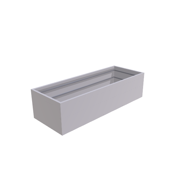 Matte White Aluminum Rectangular Planter (36"W × 96"L × 24"H) Raised Garden Bed - 1/8" Formed Edge Walls
