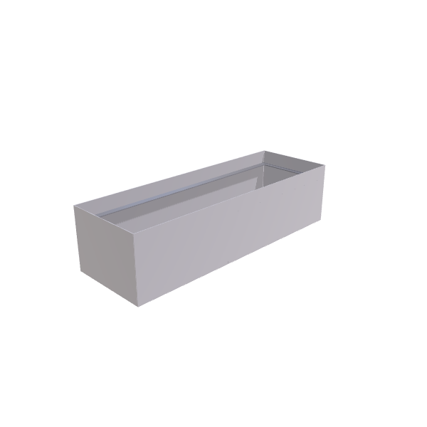Matte White Aluminum Rectangular Planter (24"W × 72"L × 18"H) Raised Garden Bed - 3/16" Knife Edge Walls