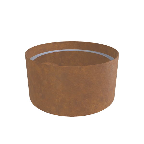 Corten Steel Circular Planter (36"D × 18"H) Raised Garden Bed - 7 ga Knife Edge Walls