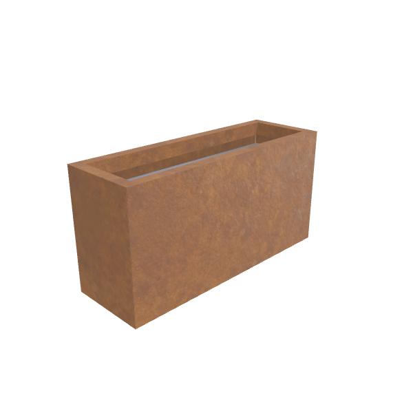 Corten Steel Rectangular Planter (12"W × 36"L × 18"H) Raised Garden Bed - 11 ga Formed Edge Walls