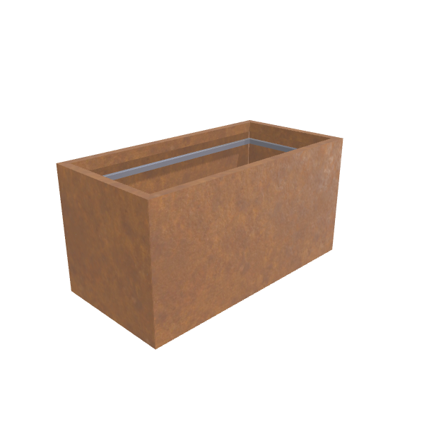 Corten Steel Rectangular Planter (24"W × 48"L × 24"H) Raised Garden Bed - 11 ga Formed Edge Walls