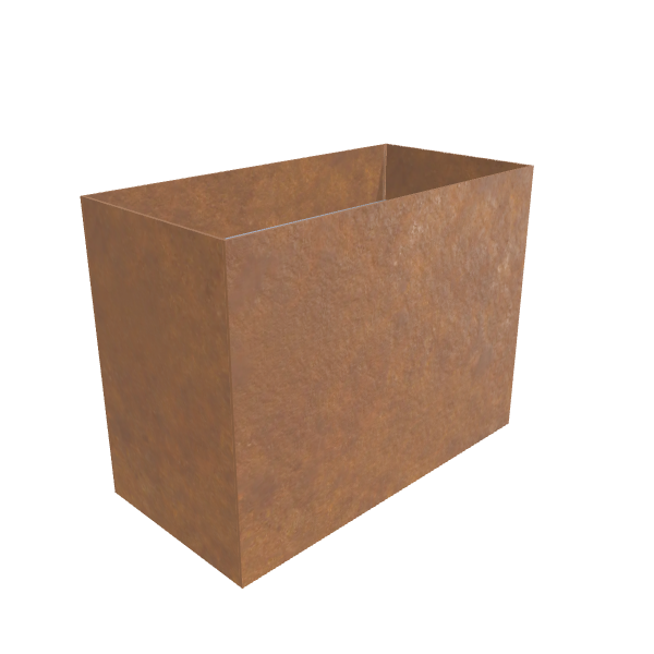 Corten Steel Rectangular Planter (12"W × 24"L × 18"H) Raised Garden Bed - 7 ga Knife Edge Walls