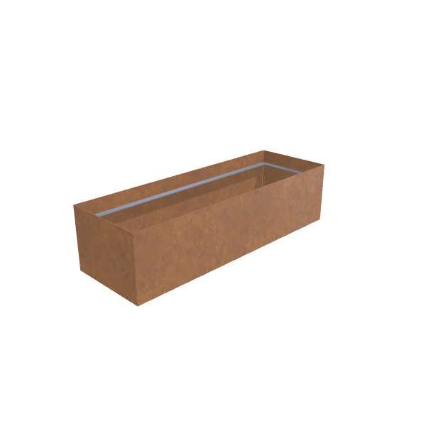 Corten Steel Rectangular Planter (24"W × 72"L × 18"H) Raised Garden Bed - 7 ga Knife Edge Walls