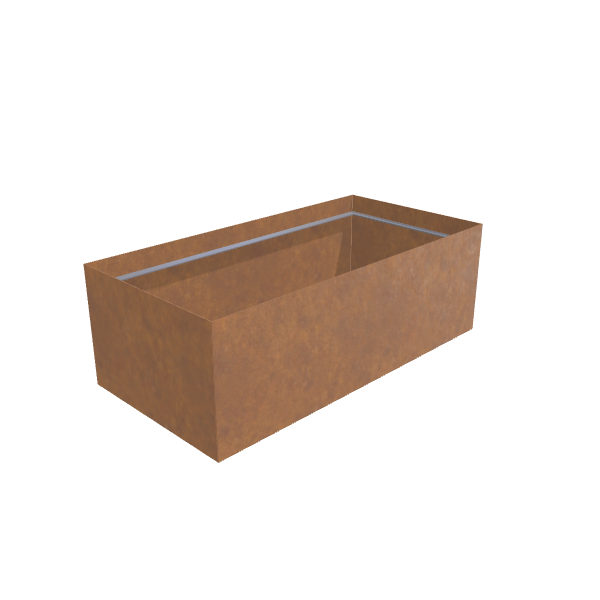Corten Steel Rectangular Planter (36"W × 72"L × 24"H) Raised Garden Bed - 7 ga Knife Edge Walls